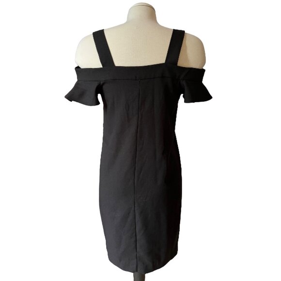 Banana Republic Open Shoulder Black Dress Sz 2 (XS) Womens Classic Little Black - Picture 10 of 10